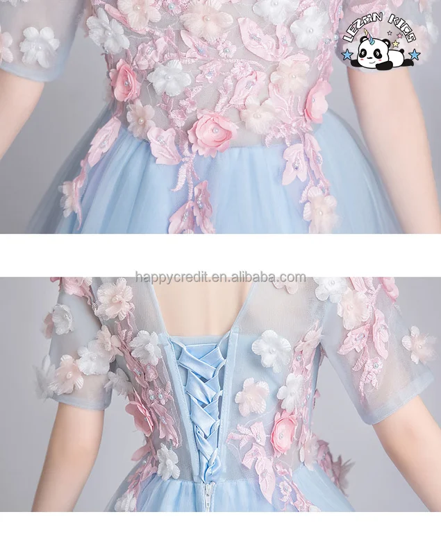 LEZONKIDS - Saia de Princesa para Menina, Novo Vestido Infantil de Verão com Fio de Flor, Conjunto de Desempenho Maxi Dress